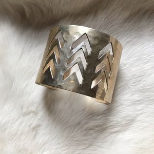 Handmade metal chevron cuff bracelet